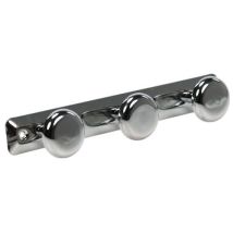 Manutan black chrome triple bathroom coat hook