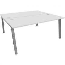 Partage 2 person bench aluminium desk 1600x700mm white