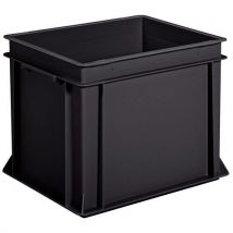 Solid Black Euro Boxes Recycled Material 60L