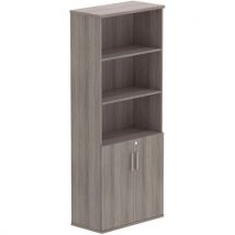 Grey oak open top combination cupboard -1900mm high - fsc