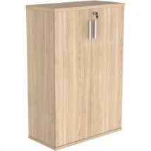 Oak home/office cupboard with 2 shelves - 1204mm high - fsc