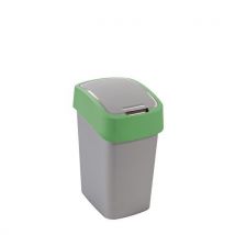 Plastový odpadkový koš Pacific, objem 25 l, šedý/zelený,