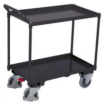 Variofit Policový vozík s kovovými policemi, 2 police, do 400 kg, 101,5 x 50 x 102,5 cm, šedý, Manutan