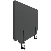 Stolový paraván Manutan Expert, s úchyty, tmavě šedá, 150 x 48 cm