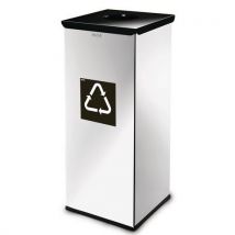 Alda Kovový odpadkový koš Prestige EKO Square na tříděný odpad, objem 60 l, černý, Manutan
