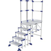 Přístupová plošina Meca Modul Tubesca-Comabi, 2 zábradlí, 5 stupňů, délka podlahy 1 m Manutan