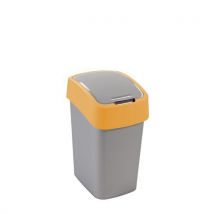 Plastový odpadkový koš Pacific, objem 25 l, šedý/žlutý,