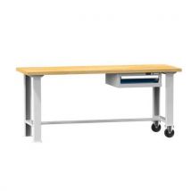 Polak Mobilní dílenský stůl MPS5-815M, 1500 x 800 x 880 mm, MULTIPLEX, šedá-tmavě modrá Manutan