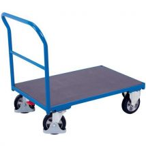 Variofit Plošinový vozík s madlem, do 1 000 kg, 101,5 x 133 x 80 cm, modrý Manutan