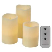 Emos LED dekorace - vosková svíčka, různé velikosti, 3xAAA, vnitřní, vintage, ovladač, 3 ks Manutan