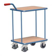 Variofit Policový vozík s madlem, do 200 kg, 2 police, 91 x 94 x 45,5 cm, modrý, Manutan