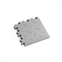 Zátěžová podlaha Fortelock Industry Ultra, dezén diamant, roh, světle šedý Manutan