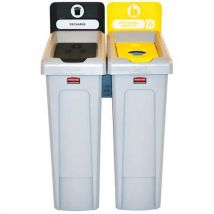 Rubbermaid Recyklační stanice Slim Jim 174L, černožlutá_FR, Manutan