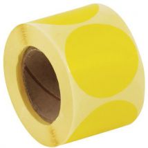 Samolepicí značkovací kolečka Manutan Expert, žlutá, průměr 50 mm, 500 ks na roli,