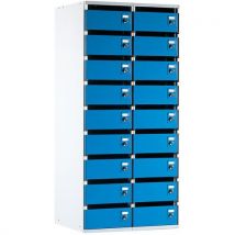 Poštovní skříň, 18 boxů, modrá/šedá Manutan