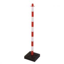 Plastový zahrazovací sloupek Mayleen se zatížením, výška 90 cm, bílý/červený, Manutan