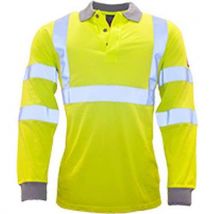 Portwest Polokošile s dlouhými rukávy Flame Resistant Anti-Static Hi-Vis, žlutá, vel. 4XL, Manutan