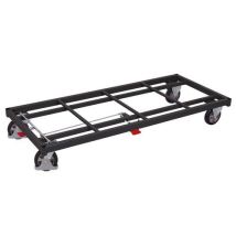 Variofit Transportní plošina bez ložné plochy, do 1 200 kg, šedá, plná kola, 208 x 88 x 30,5 cm Manutan