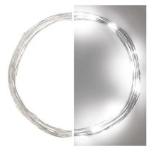 Emos LED vánoční nano řetěz, 1,9 m, 2xAA, vnitřní, studená bílá, časovač Manutan