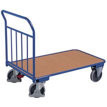 Variofit Plošinový vozík PV02, do 400 kg, 130 x 70 x 103 cm, modrý Manutan