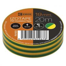 Elektroizolační PVC páska Emos, šířka 19 mm, 10 ks, 20 m, zelenožlutá, Manutan