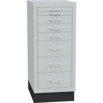 Jednořadá kovová kartotéka A4 Esk, 8 zásuvek, šedá Manutan