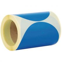Samolepicí značkovací kolečka Manutan Expert, modrá, průměr 150 mm, 250 ks na roli,