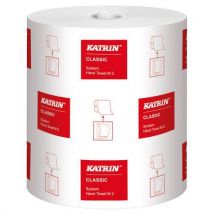 Papírové ručníky Katrin System Classic 2vrstvé, 160 m, bílé, 6 ks, Manutan