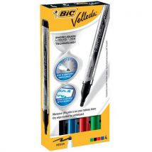 Popisovače BIC Velleda Pocket, stíratelné, mix barev, 4 ks, Manutan
