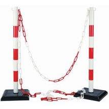 Novap Plastový zahrazovací sloupek s řetězem, 90cm, červené/bílé Manutan