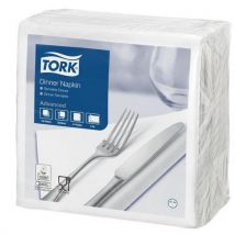 Papírové ubrousky Tork 2vrstvy 39 x 39 cm, bílé, 150ks Manutan