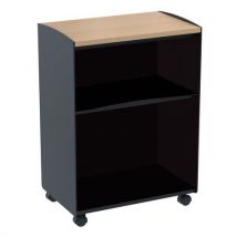 Kancelářský vozík Paperflow, 2 police, černá Manutan