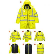 Portwest Reflexní nepromokavá bunda Traffic Hi-Vis 7v1, žlutá, vel. XXL, Manutan