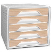 Zásuvkový modul Smoove - CEP, dekor buk, 5 zásuvek Manutan