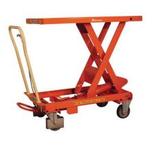 Mobilní hydraulický zvedací stůl Bishamon, do 500 kg, deska 101 x 51,8 cm, Manutan