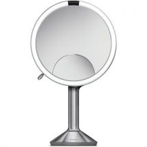 Simplehuman Zrcátko se senzorem Touch Control Trio – stříbrné – průměr 20 cm, Manutan