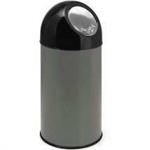 V-Part Odpadkový koš Bullet s vložkou 40 l kovově šedý, Manutan