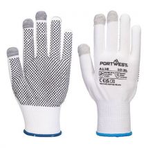 Portwest Rukavice Grip 13 PVC s tečkami pro dotykové displeje (Pk12), bílá/šedá, vel.XS Manutan