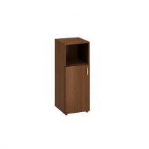 Alfa Office Střední úzká skříň Alfa 500, 106,3 x 40 x 47 cm, s nikou a dvířky - levé provedení, dezén ořech, Manutan
