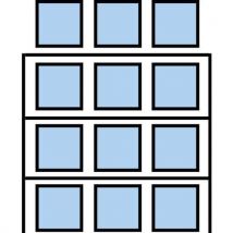 Paletový regál Cell, základní, 462,6 x 270 x 110 cm, 7 800 kg, 3 patra, modrý, Manutan