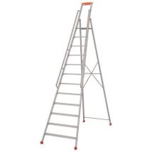 Hliníkový žebřík Pro 300 Tubesca-Comabi, s madly, 12 stupňů Manutan