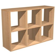 Nízká široká skříň Maxicube, 70 x 104 x 29 cm, otevřená, buk Manutan