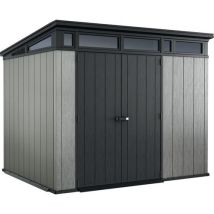Zahradní domek Artisan 9x7 - Šedý plast, 277x218x226 cm, 166 kg