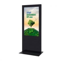 Digitální totem tenký 65 jednostranný, černý, s monitorem,