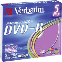 Verbatim DVD-R 4,7 GB 16x, AZO, slim box, 5 ks, Manutan