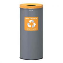 Alda Kovový odpadkový koš EKO na tříděný odpad, objem 45 l, žlutý, Manutan