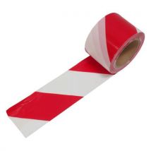 Páska výstražná, nelepicí, červeno – bílá, 80 mm x 100 m Manutan