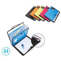 Deli Desky na spisy DELI A4 7 přihrádek + blok, modré Manutan