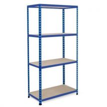 Manutan Expert - Kovový regál Rapid 2 - 160x122x61 cm, 4 police, 200 kg/polici, modrý, 10 let záruka