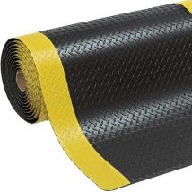 Notrax Protiúnavová průmyslová rohož Cushion Trax s diamantovým povrchem, černá/žlutá, 122 x 100 cm, Manutan